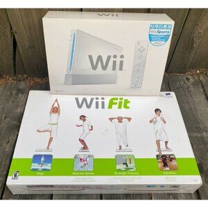 Nintendo Wii Sports Console Bundle With Wii Fit Complete In Box Tested